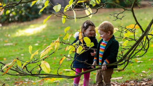 Young visitors enjoying Autumn